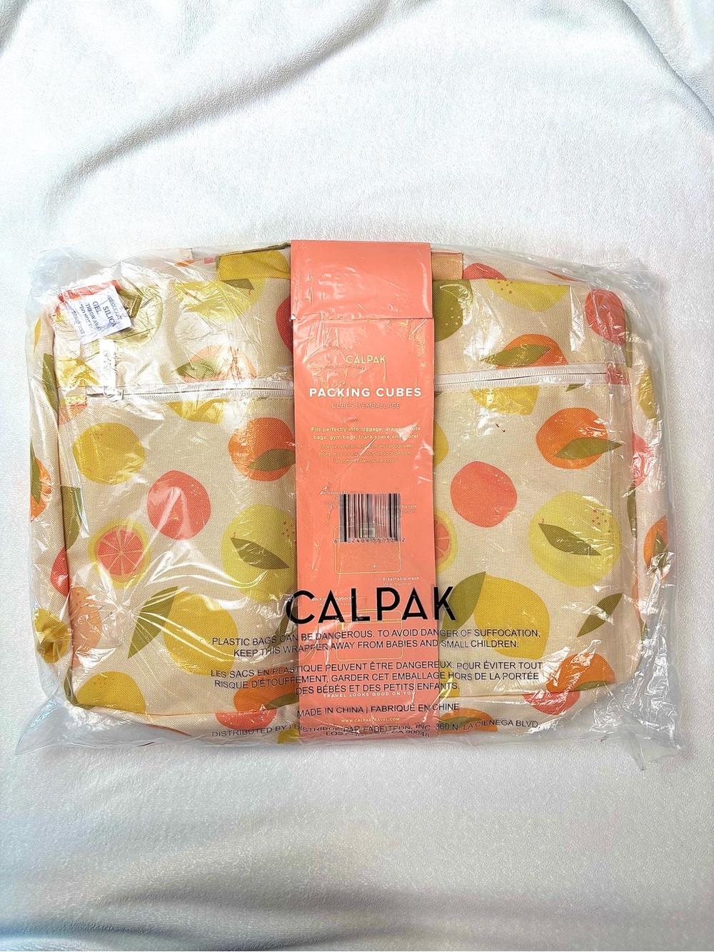 NWT Calpak Set of 3 Packing Cubes (S/M/L) in Citrus Pattern